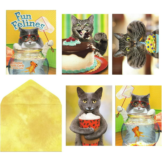Notecard Kits Cat & Kittens Blank Inside - Birthday Die Cut Greeting Card